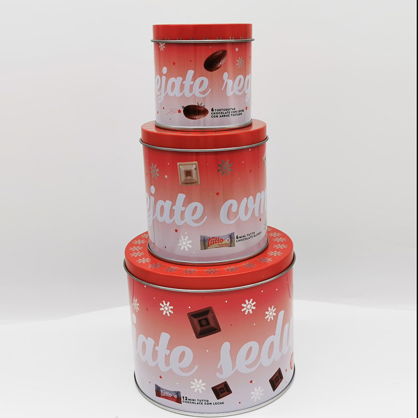ML- 2591 Customized Christmas Three-layer  tin box for chocolate/nut/biscuit