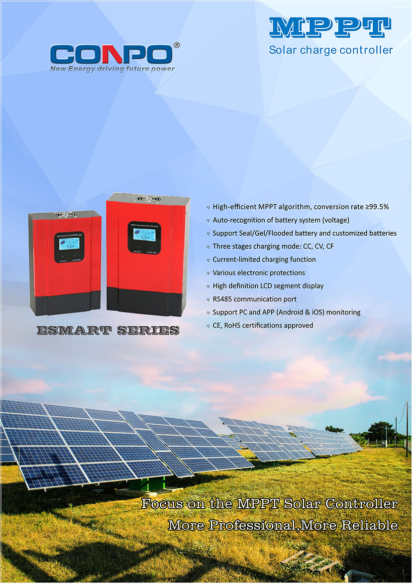 MPPT Solar Charge Controller  eSmart series 30A/40A/50A/60A 12V/24V/36V/48V auto.,  PV max. volt. 150VDC