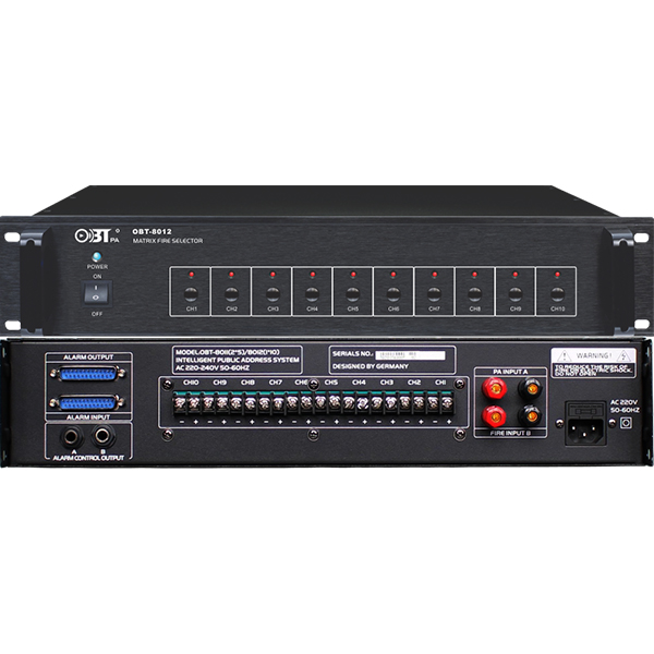 OBT-8011 Ten Zones Matrix Controllor Power Amplifier Intelligent PA System