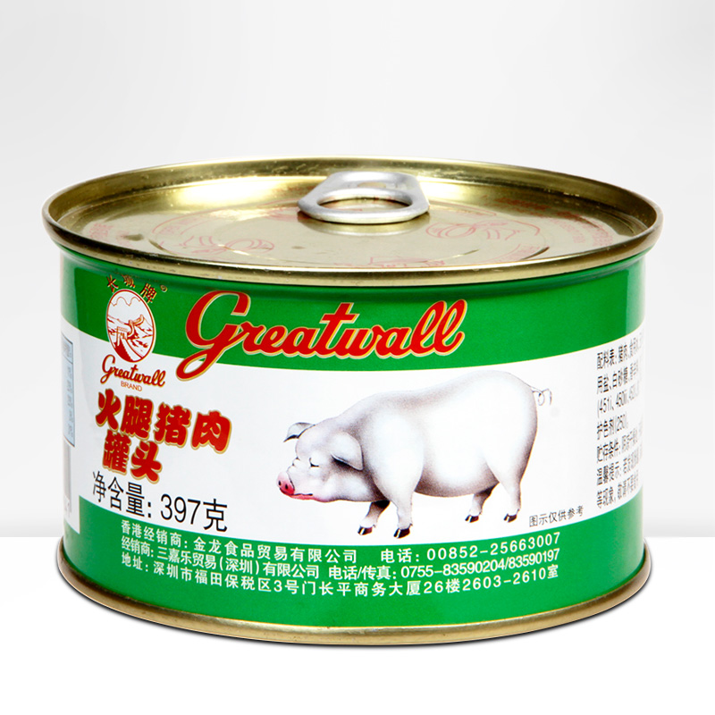 长城火腿猪肉罐头397克