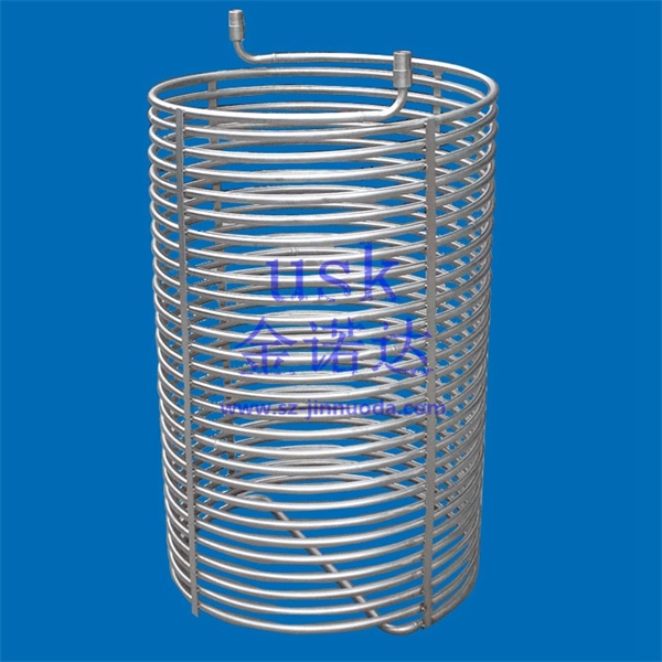 Round stainless steel coil heat exchanger