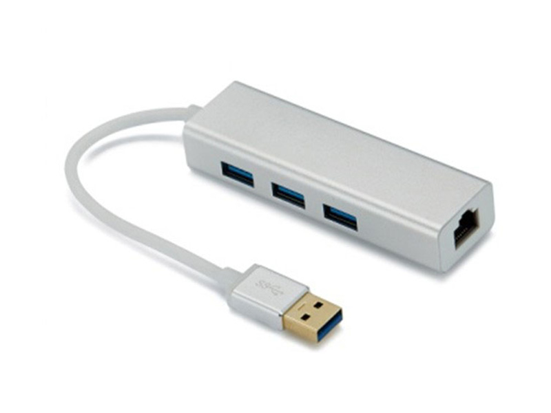 3 USB Port Hub with RJ45 LAN Adapter