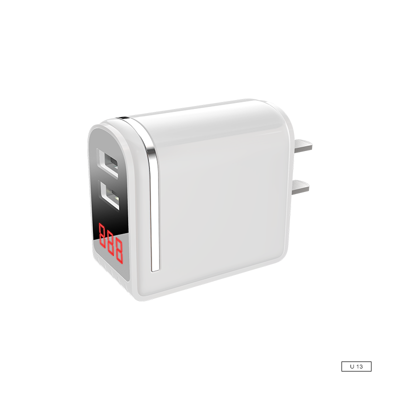 12W  dual USB charger With display screen 