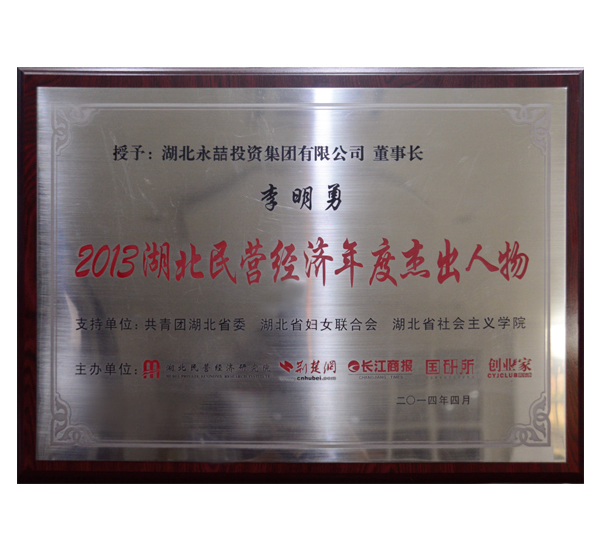 Outstanding Person of Hubei Private Economy in 2013