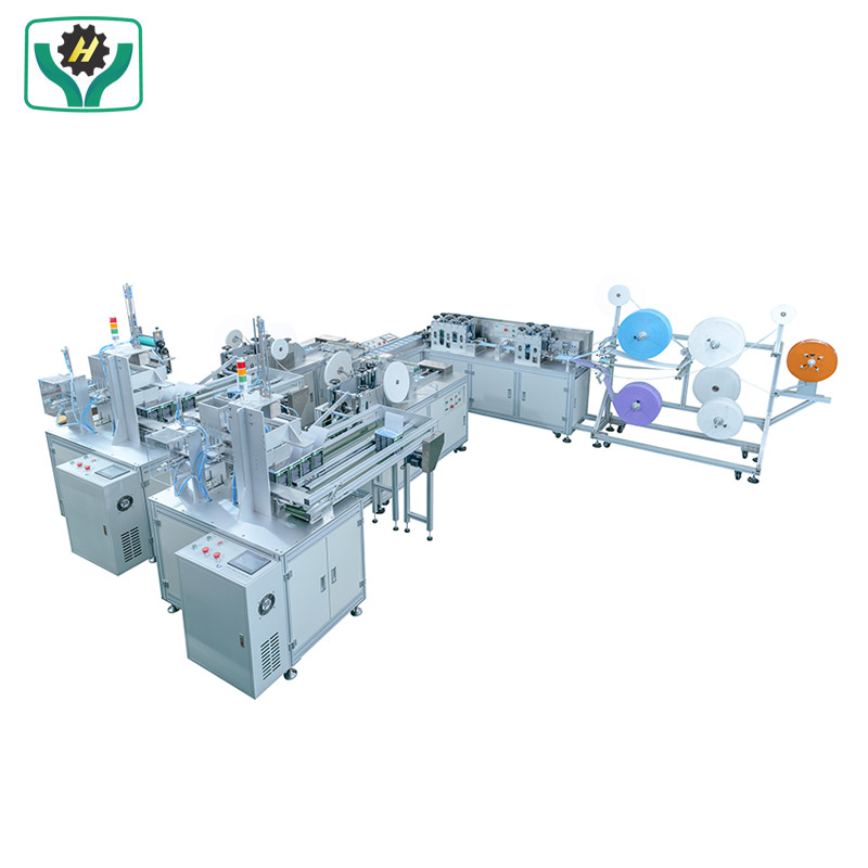 Automatic tie up mask making and packing machine