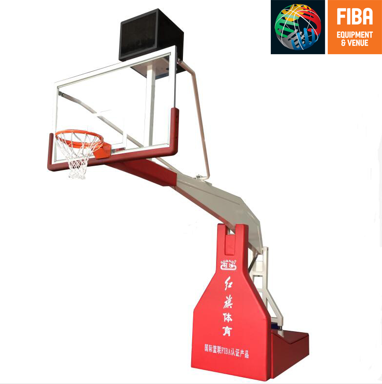 HQ-F10001 Hand  hydraulic   basketball stand with FIBA certificate