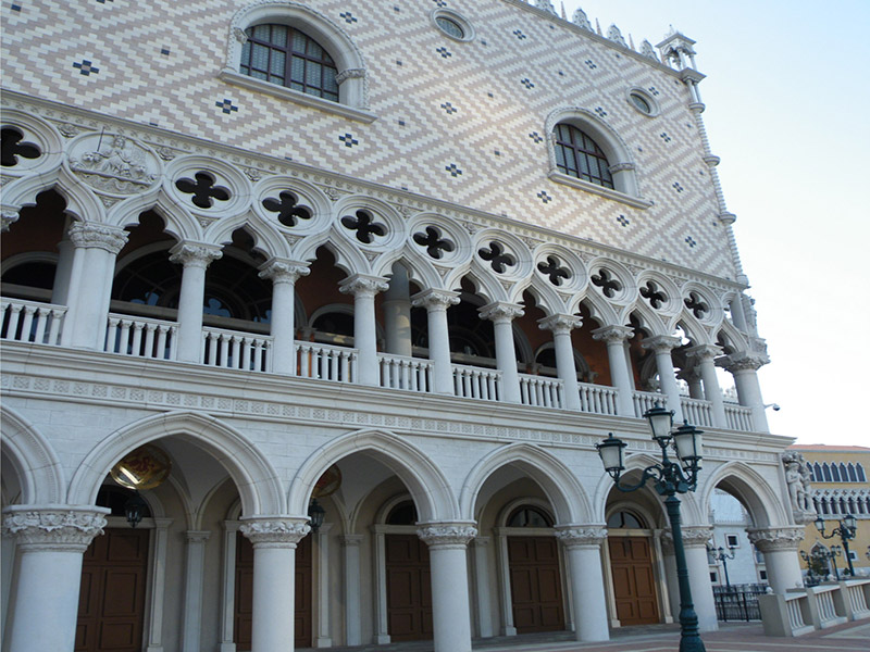 GRC installation on the external wall of the Venetian Macao Resort Hotel