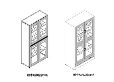 Utensil cabinet style drawing