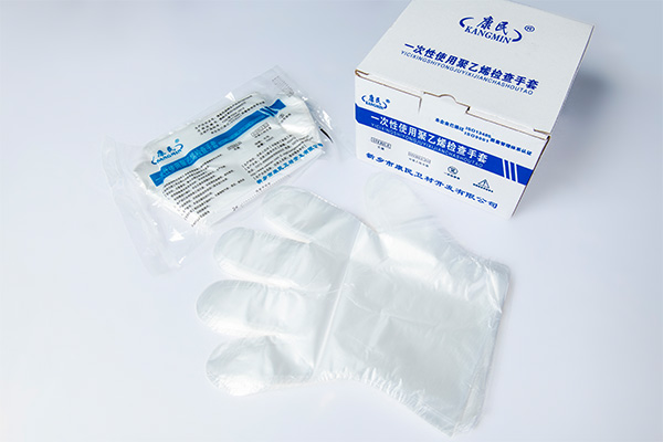 Disposable polyethylene examination gloves