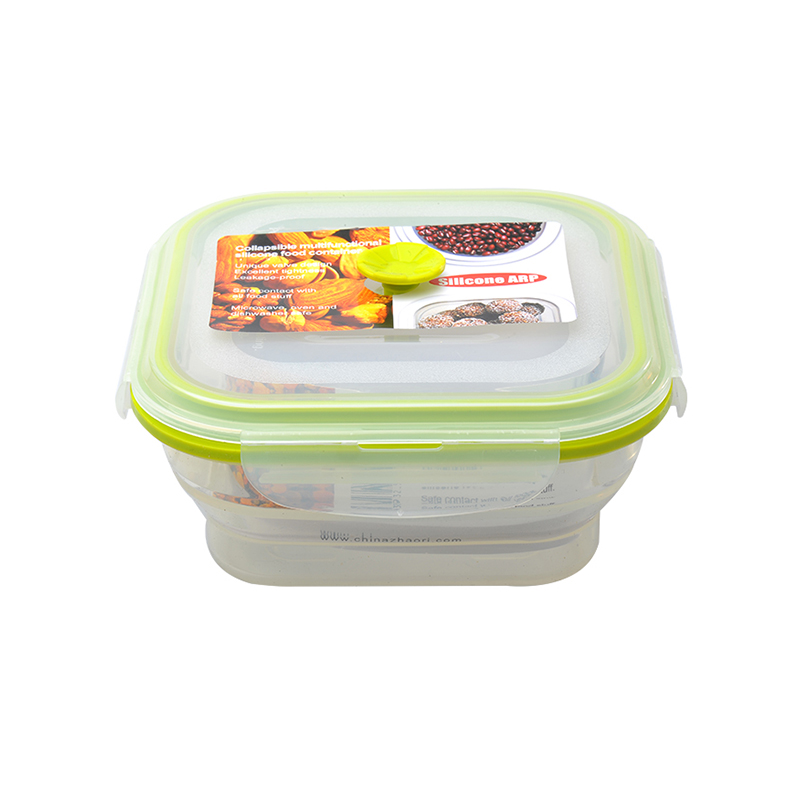 Small Square Silicone Lunch Box W/PP Lid