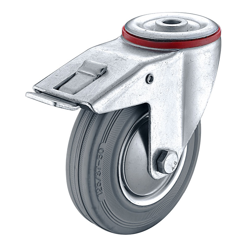 灰色标准橡胶铁轮辐脚轮 -15 系列