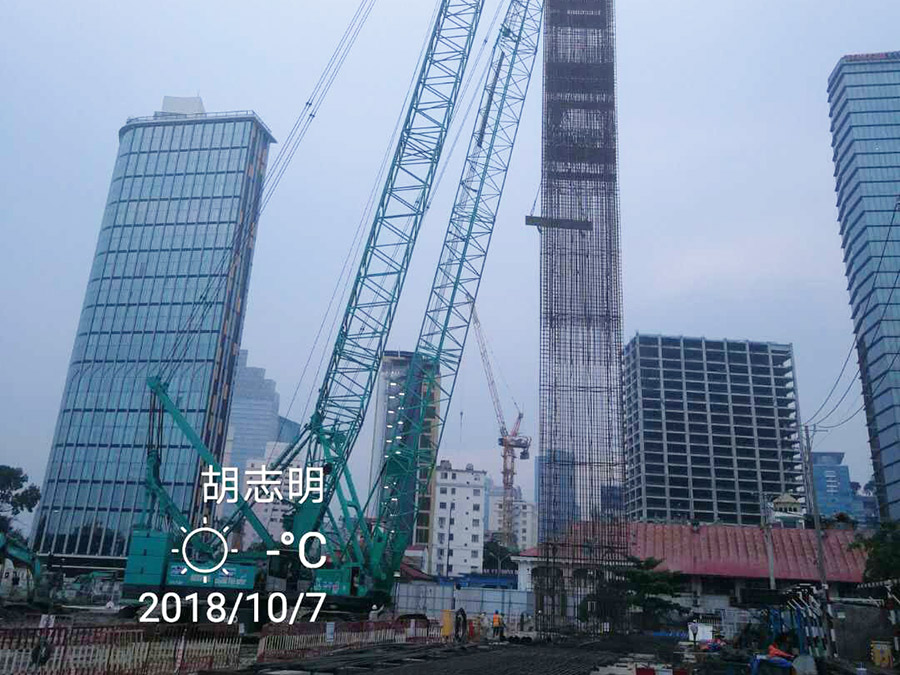 越南胡志明太阳广场桩基及地连墙工程