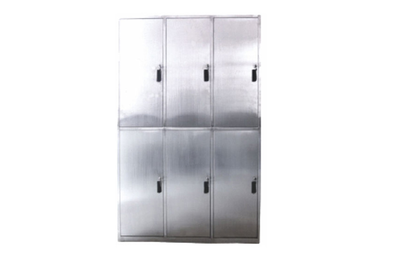 Stainless steel six door locker