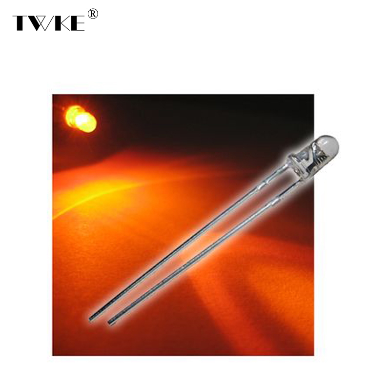 Through Hole Led 3mm Yellow Water Clear Led Diode