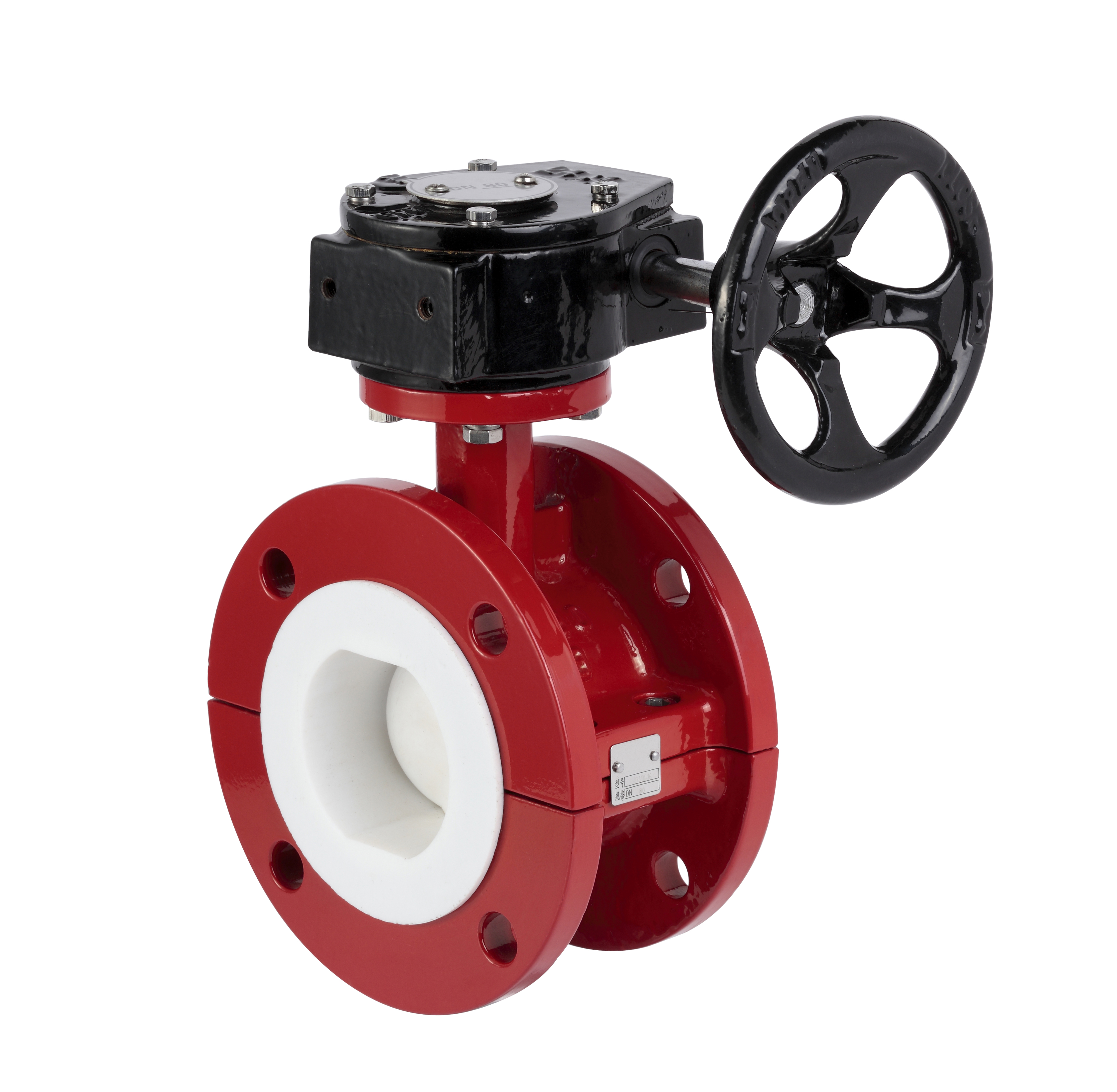 Electric flange lined fluorine butterfly valve