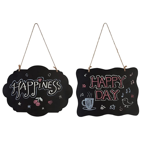 Decorative listing wood chip birthday party party home decoration single-sided printed blackboard Pendant