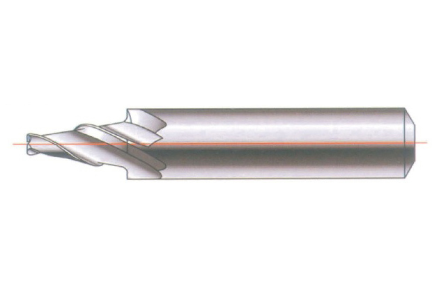 Solid carbide positive taper milling cutter with arc cutter tip (inner arc chamfer type)