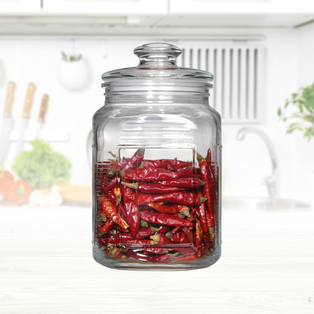 2000ml Storage jar household glass container with lid