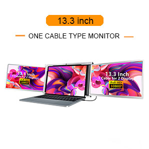 13.3 inch Tri-screen Monitor Only for Laptop, Compatible M1&M2 Macbook