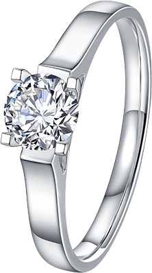 18K Four Prong Single Diamond Ring