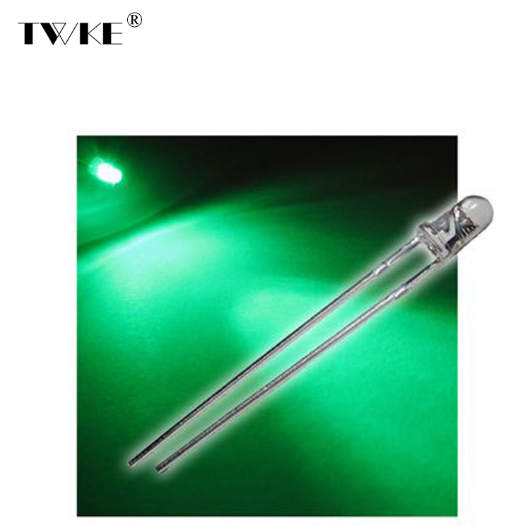 Diffused Green Led Diode 3mm Through Hole Led