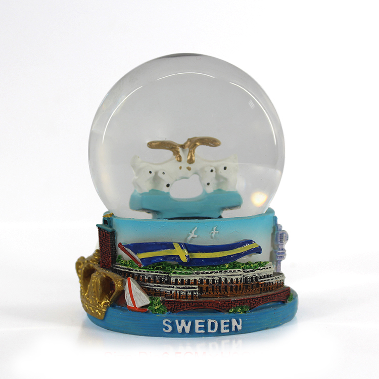 瑞典纪念品树脂纪念品冲浪雪球