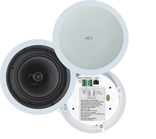 OBT-POE611 POE Powered SIP Speaker 30W Indoor Network IP System PA Ceiling Speaker 