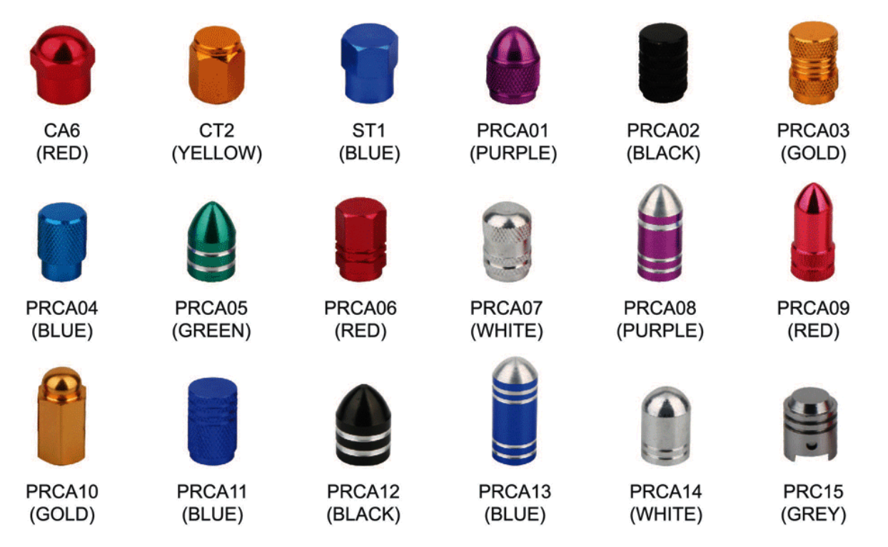 Colorful Aluminum Valve Caps