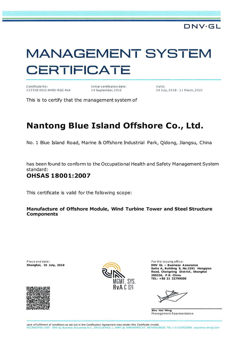 DNV system certificate OHSA18001.2007 certificate_page_2