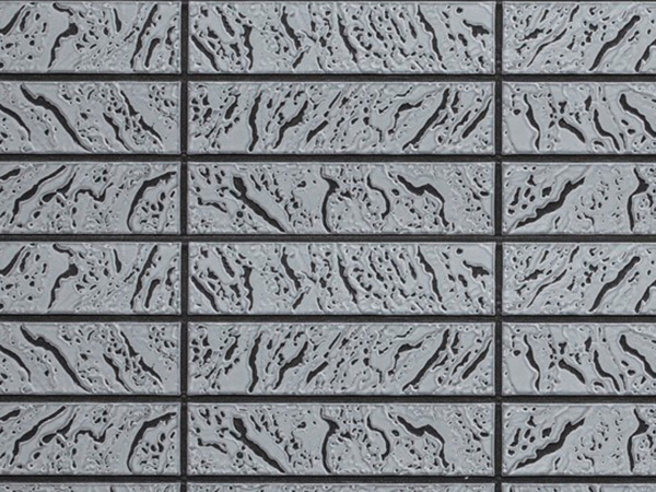Grey reticulated pattern overcoated with white and gray on brick pattern (Z8-HW05)