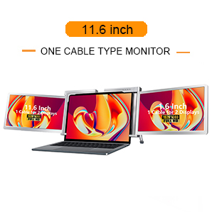 11.6 inch Tri-screen Monitor Only for Laptop, Compatible M1&M2 Macbook
