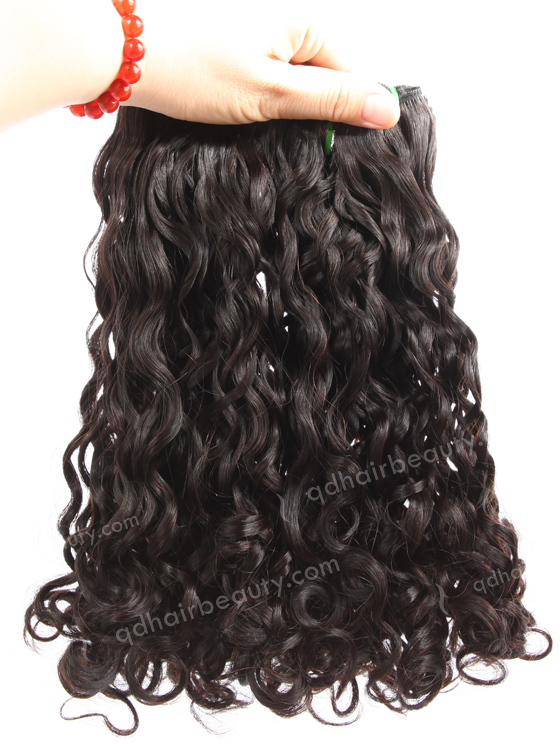 In Stock 5A Peruvian Virgin Hair 16" Double Drawn Bouncy Curl(Looser Tip) Natural Color Machine Weft SM-6160