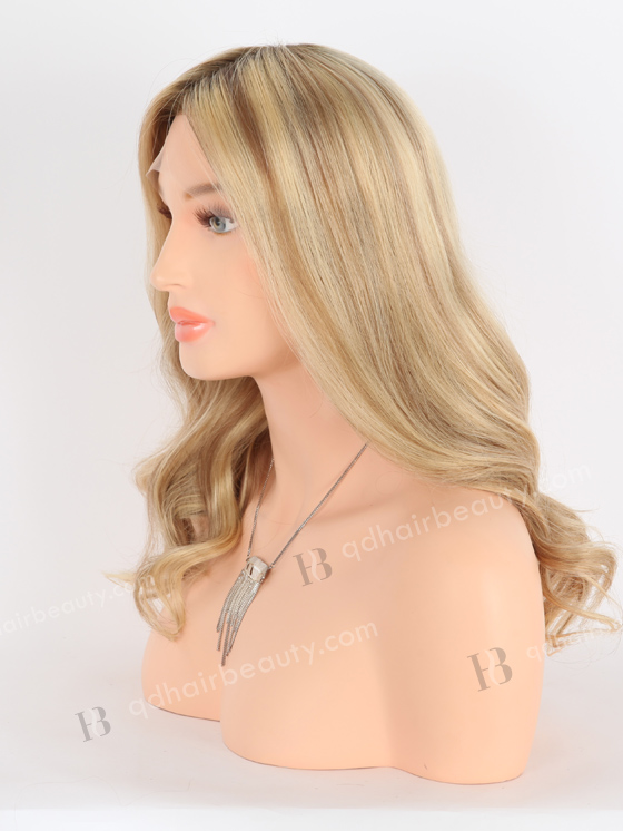 In Stock European Virgin Hair 16" Loose Curls T9/22# with 9# Highlights Color RENE Lace Front Wig RLF-08001
