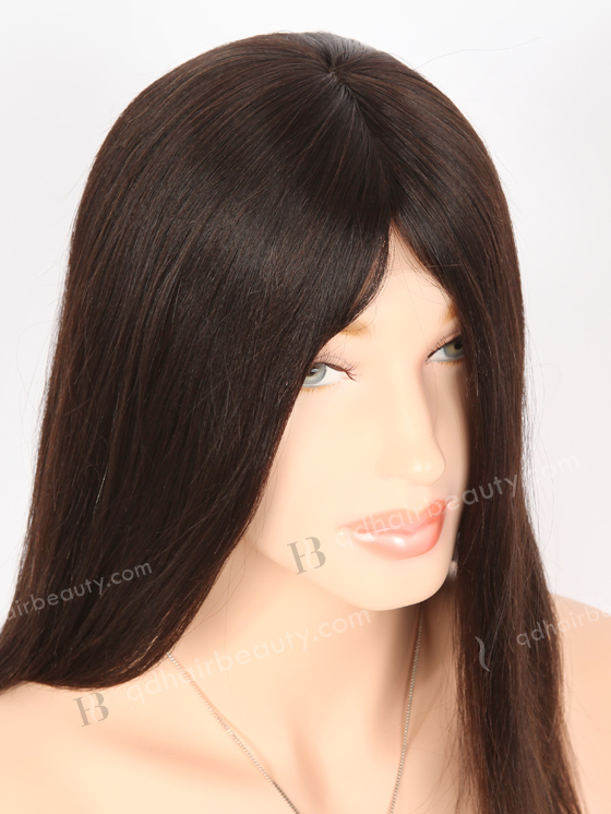 In Stock Indian Remy Hair 14" Light yaki Natural Color Glueless Silk Top Wig GL-01038