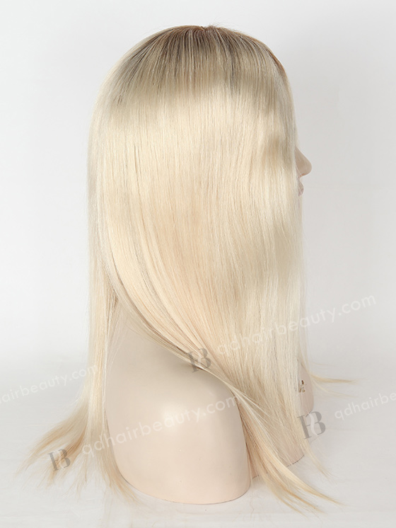 In Stock European Virgin Hair 16" Straight T9/white Color Silk Top Glueless Wig GL-08057
