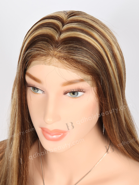 In Stock European Virgin Hair 20" Straight Piano 4/27# Color Silk Top Full Lace Wig STW-848