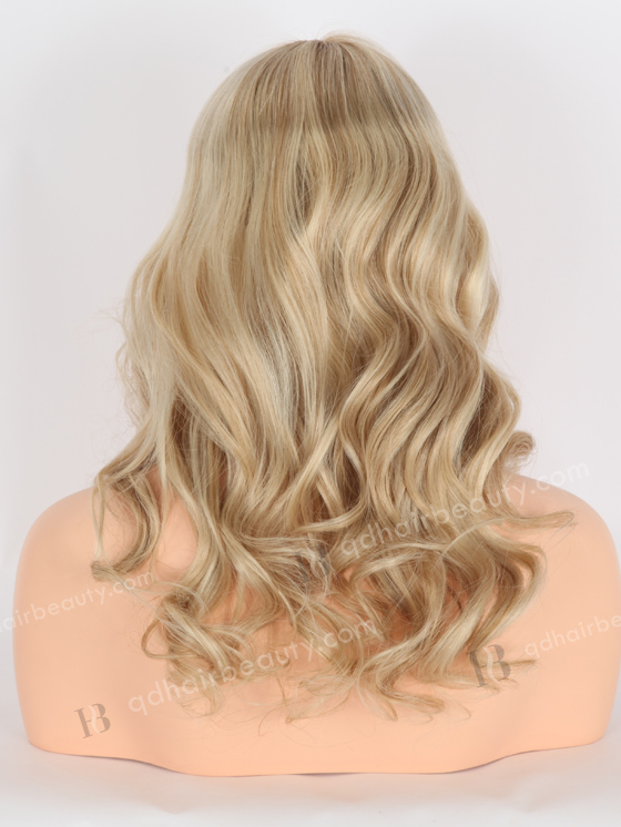 In Stock European Virgin Hair 16" Beach Wave T8A/60# With 8A# Highlights Color Lace Front Wig RLF-08021