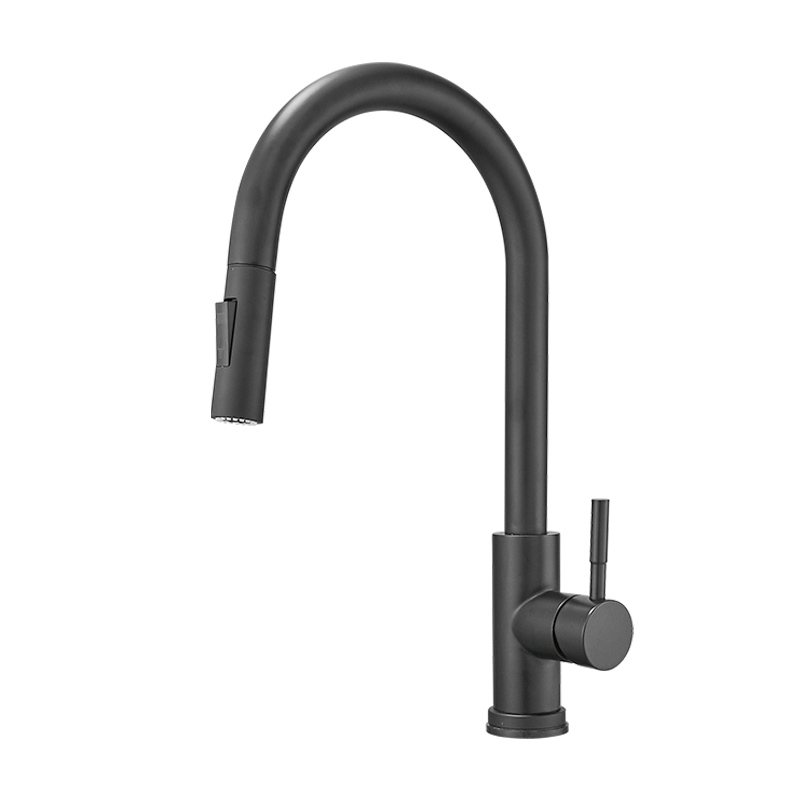 FLG Black Stainless Steel One-Handle High Arc Pullout Touch on Kitchen Faucet