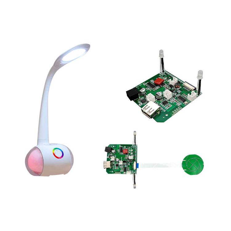 Multifunctional eye protection bluetooth sound desk lamp with wireless charging colorful atmosphere night light PCBA control circuit board