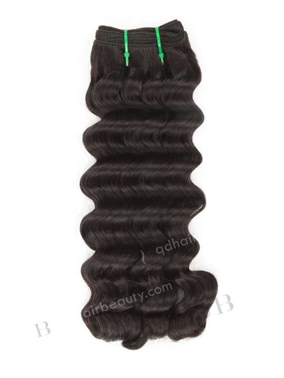 Hot Selling Double Drawn 14'' 7a Peruvian Virgin Deep Body Wave Natural Color Hair Wefts WR-MW-167