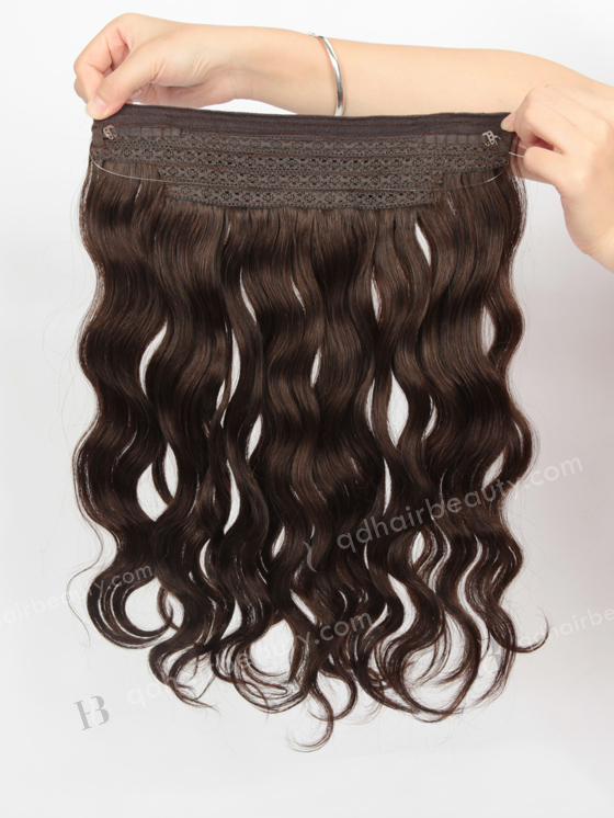 Mixed Color Indian Virgin 16'' Natural Wave Invisible Headband Wire Clip in Halo Hair Extensions WR-HA-006
