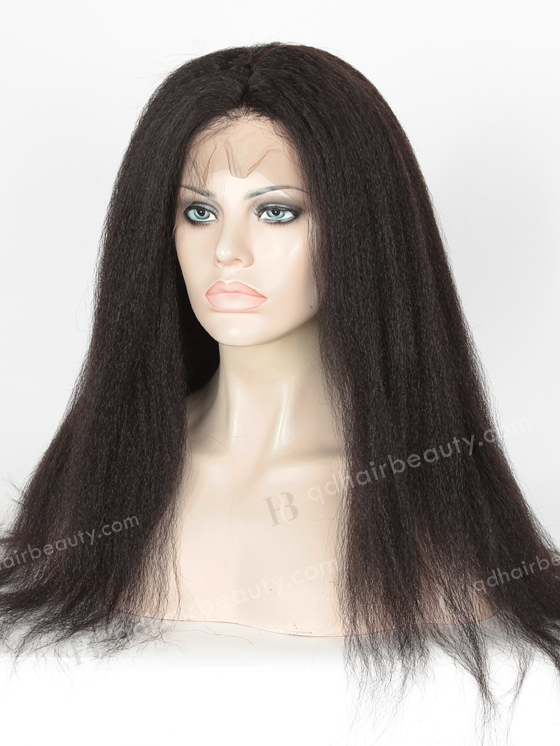 In Stock Indian Remy Hair 20" Italian Yaki #1B Color 360 Lace Wig 360LW-01025