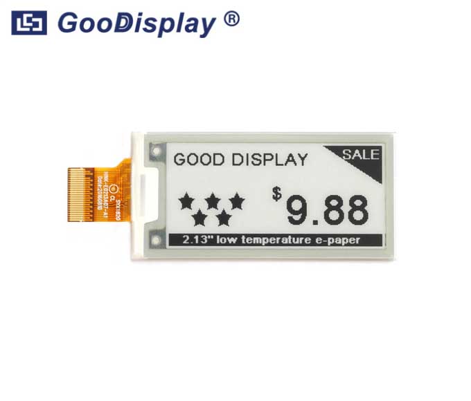 2.13 inch e-paper display ultra low temperature partial refresh, GDEH0213D30LT(EOL)