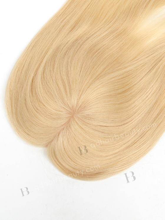 In Stock 5.5"*6" European Virgin Hair 16" Straight Color 22# Silk Top Hair Topper-054