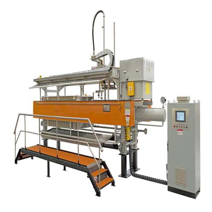 1250mmx1250mm fully automatic filter press with bombay doors/drip tray and cloth washing system