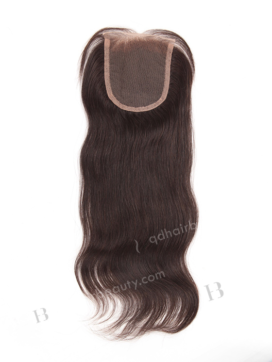 In Stock Indian Remy Hair 14" Natural Straight Natural Color Top Closure STC-101
