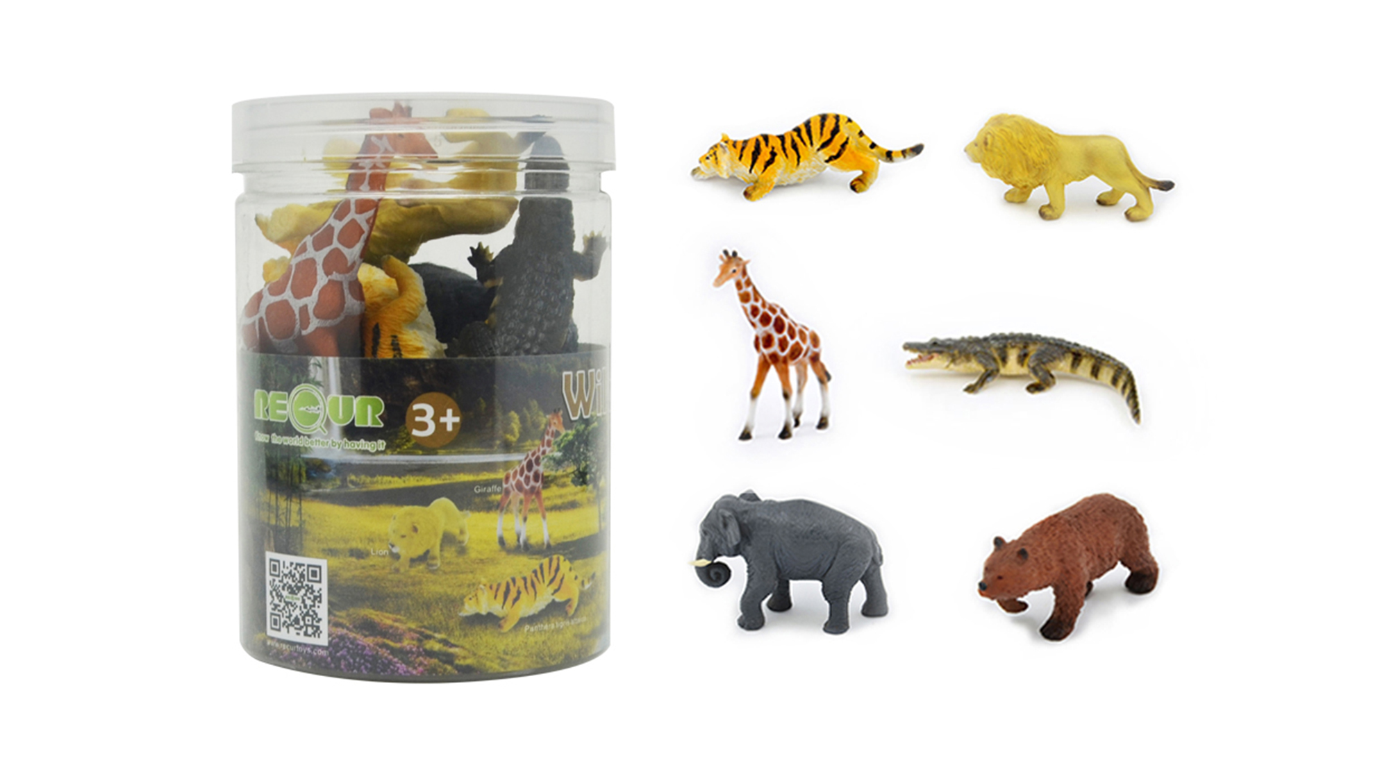 Animal toy model assorted wild animals playset A 6pcs
