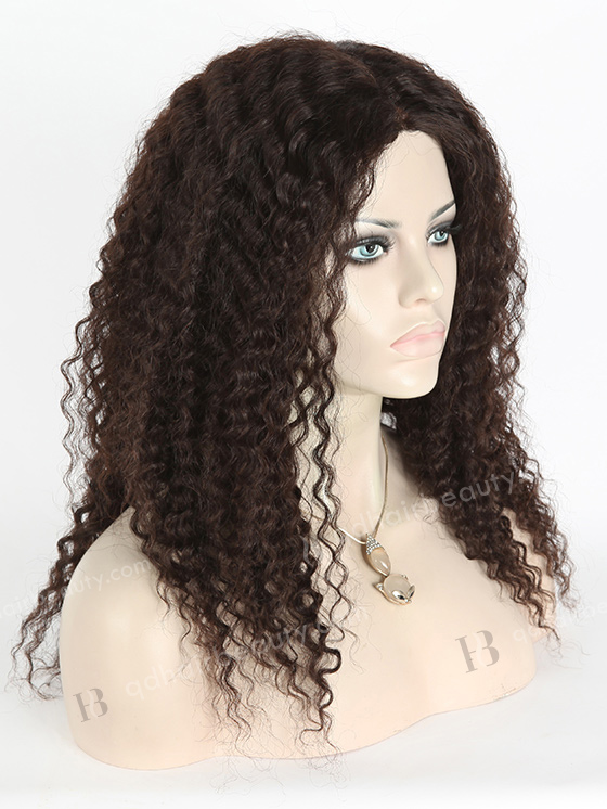 In Stock Indian Virgin Hair 18" Deep Wave Natural Color Full Lace Glueless Wig GL-02007