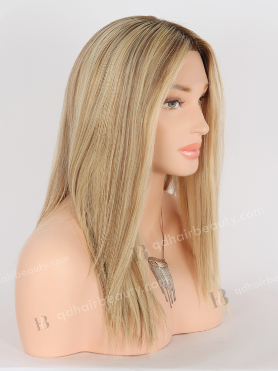 In Stock European Virgin Hair 14" All One Length Straight T9/22# with 9# Highlights Color Grandeur Wig GRD-08020
