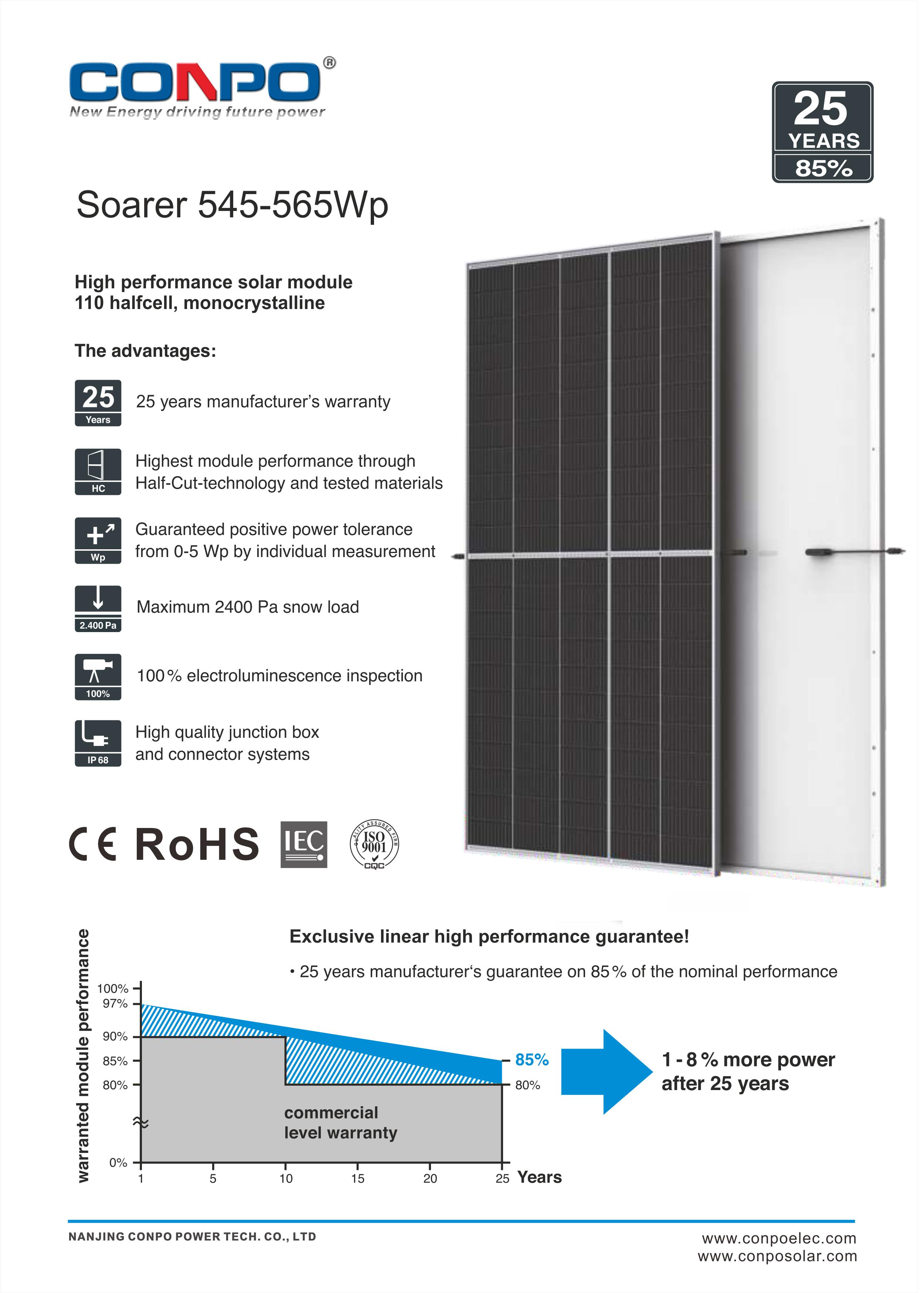 540W/550W/560W  Mono Solar Panel (110 halfcell Solar Module)